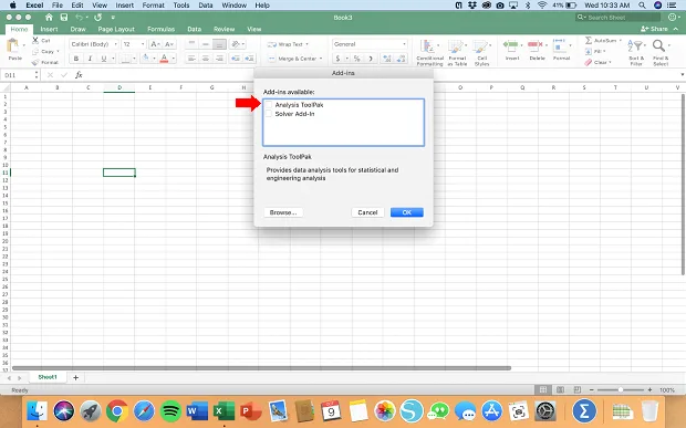 How to Add Data Analysis ToolPak in Excel on Mac Step 3 Guide